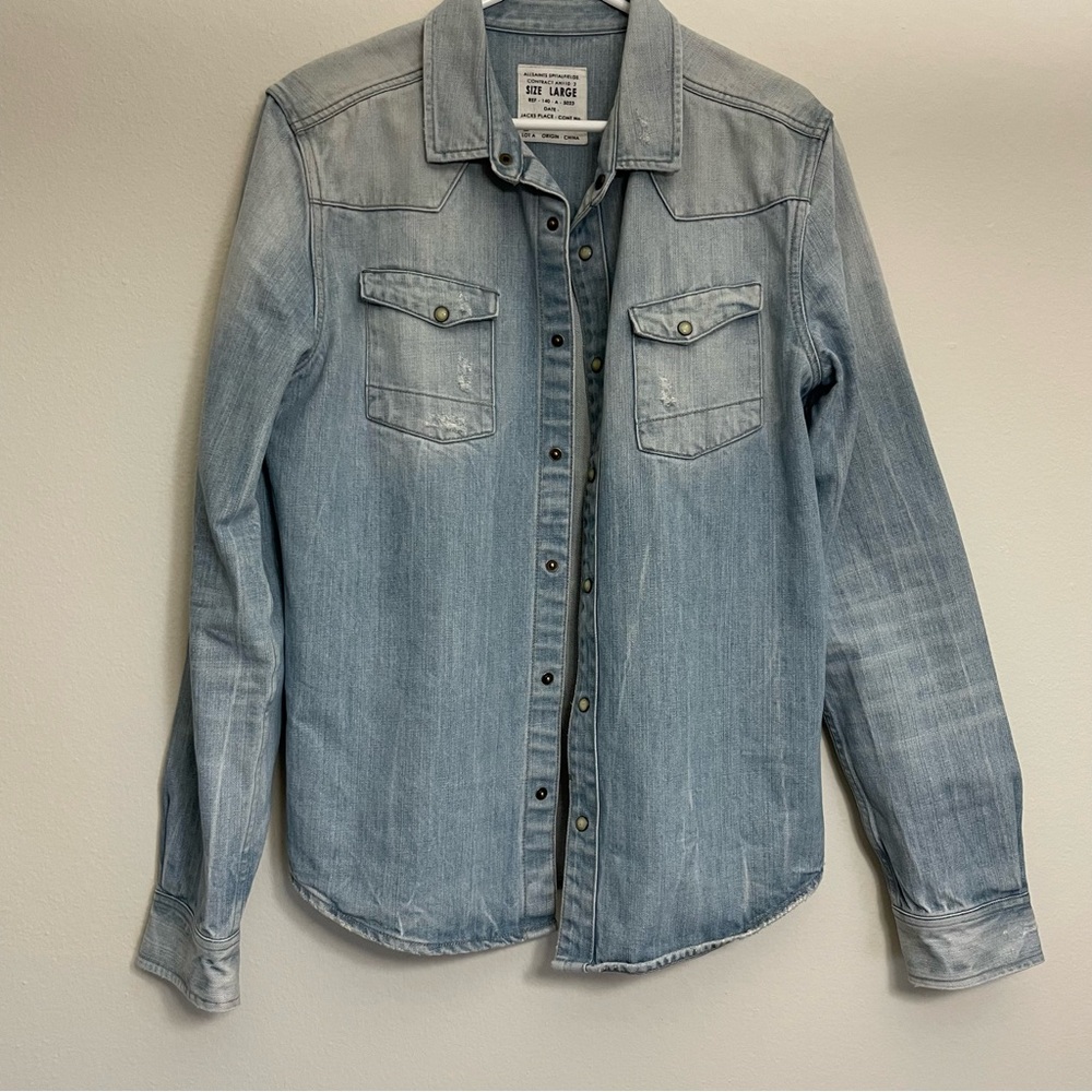 All Saints Light Blue Denim Shirt Jacket